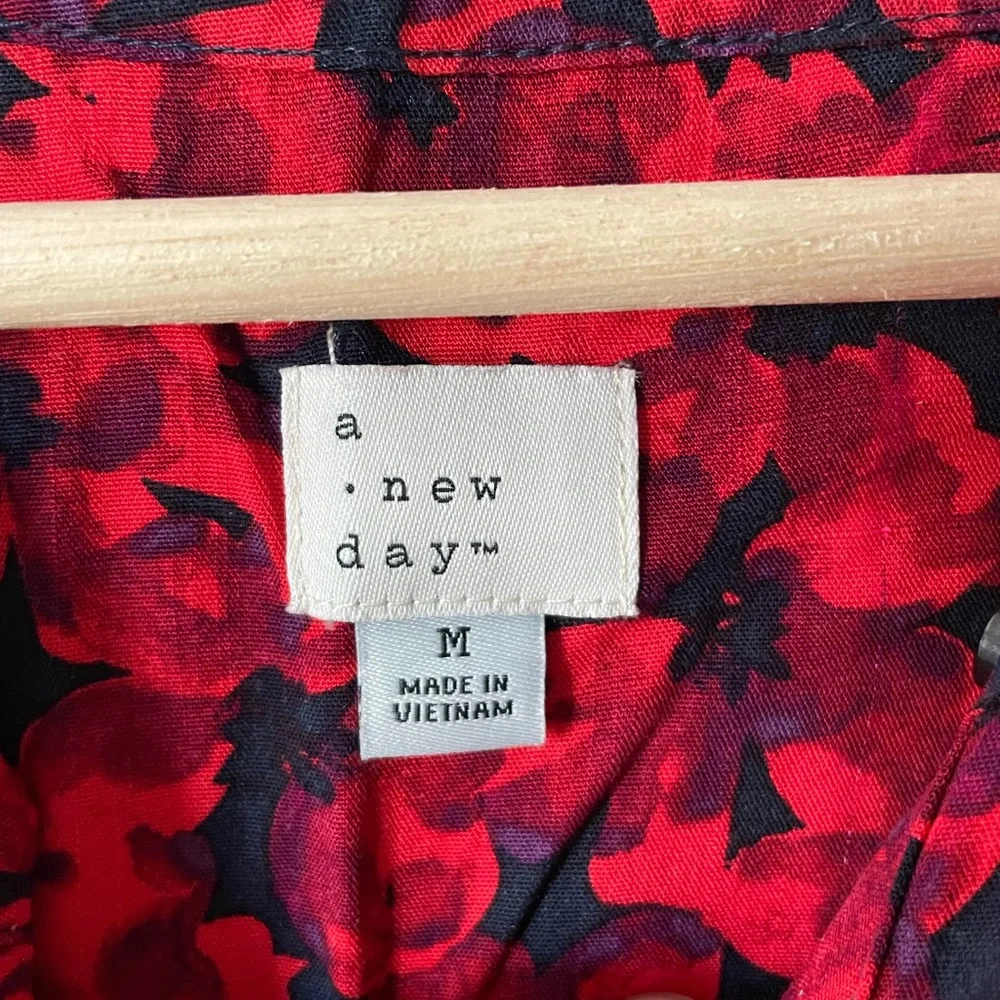 Red Floral Blouse - Picture 2 of 3